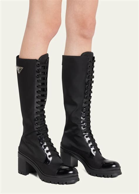 prada dress lace|prada lace up combat boots.